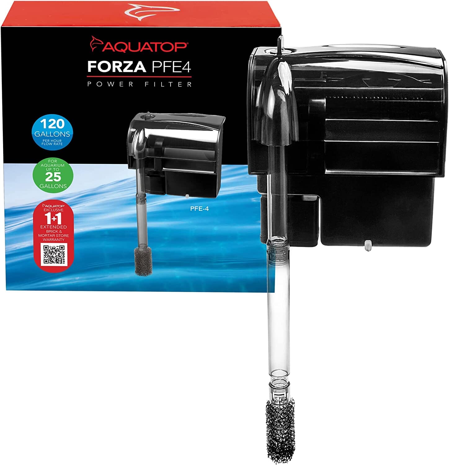 Aquatop Forza Hang-On Power External Aquarium Filter - Black - 25 - 40 Gal  