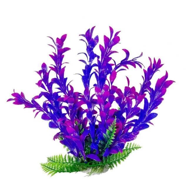 Aquatop Hygro-Like Weighted Plastic Aquarium Plant - Pink/Purple - 6 In  