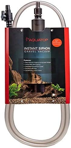 Aquatop Instant Siphon Gravel Vacuum Cleaner Aquatics Cleaning Supplies - Gray - 12 In  