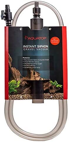 Aquatop Instant Siphon Gravel Vacuum Cleaner Aquatics Cleaning Supplies - Gray - 16 In  