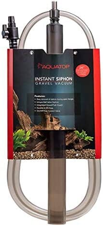 Aquatop Instant Siphon Gravel Vacuum Cleaner Aquatics Cleaning Supplies - Gray - 24 In  