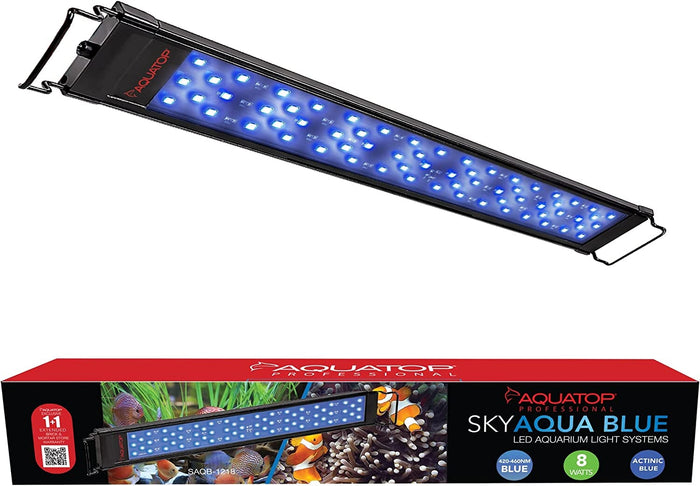 Aquatop Skyaqua Actinic Blue LED Aquarium Light Fixture - Blue - 12 - 18 In