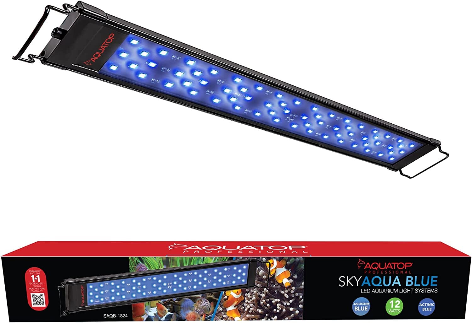 Aquatop Skyaqua Actinic Blue LED Aquarium Light Fixture - Blue - 18 - 24 In  