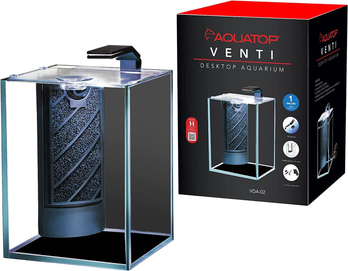 Aquatop Venti Professional Showcase Desktop Aquarium - 1 Gal - 6 X 6 X 8.4 I