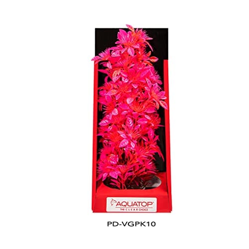 Aquatop Vibrant Garden Plant Boxed Plastic Aquarium Plant Decoration - Pink - 10  