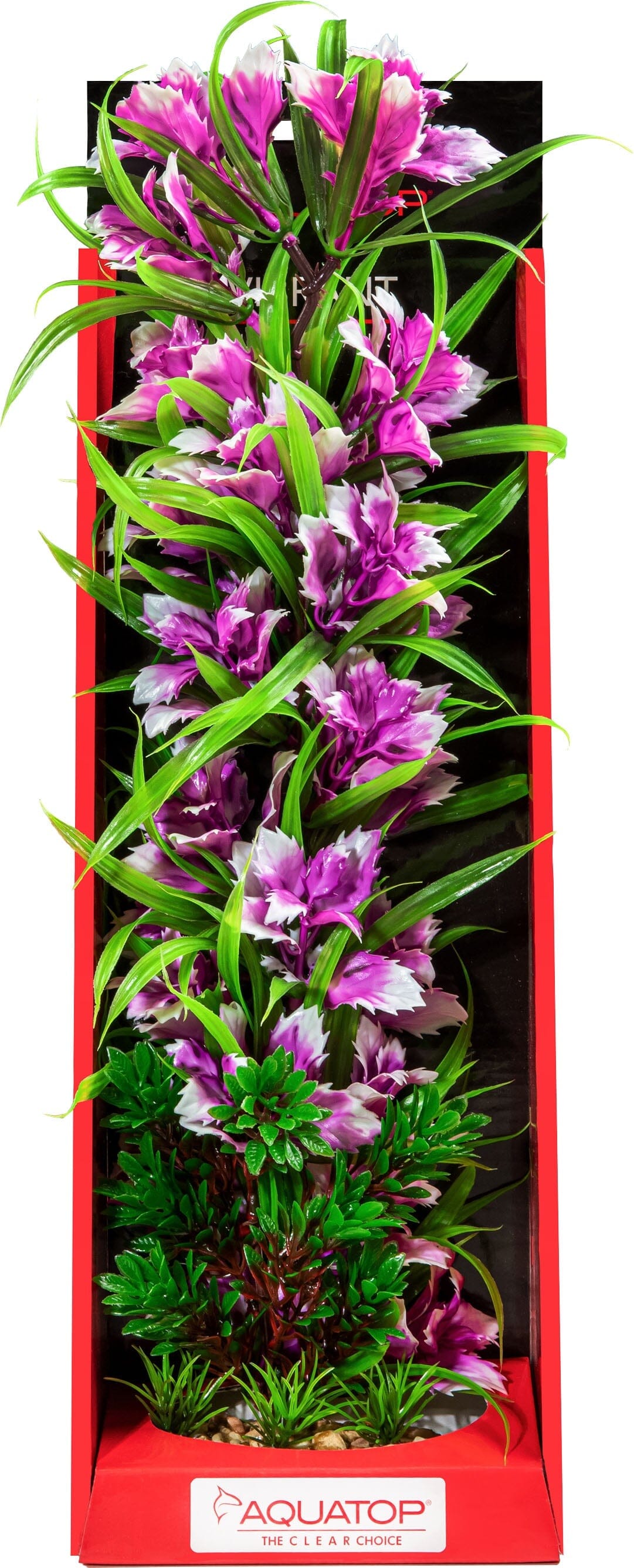 Aquatop Vibrant Garden Plant Boxed Plastic Aquarium Plant - Violet - 16  