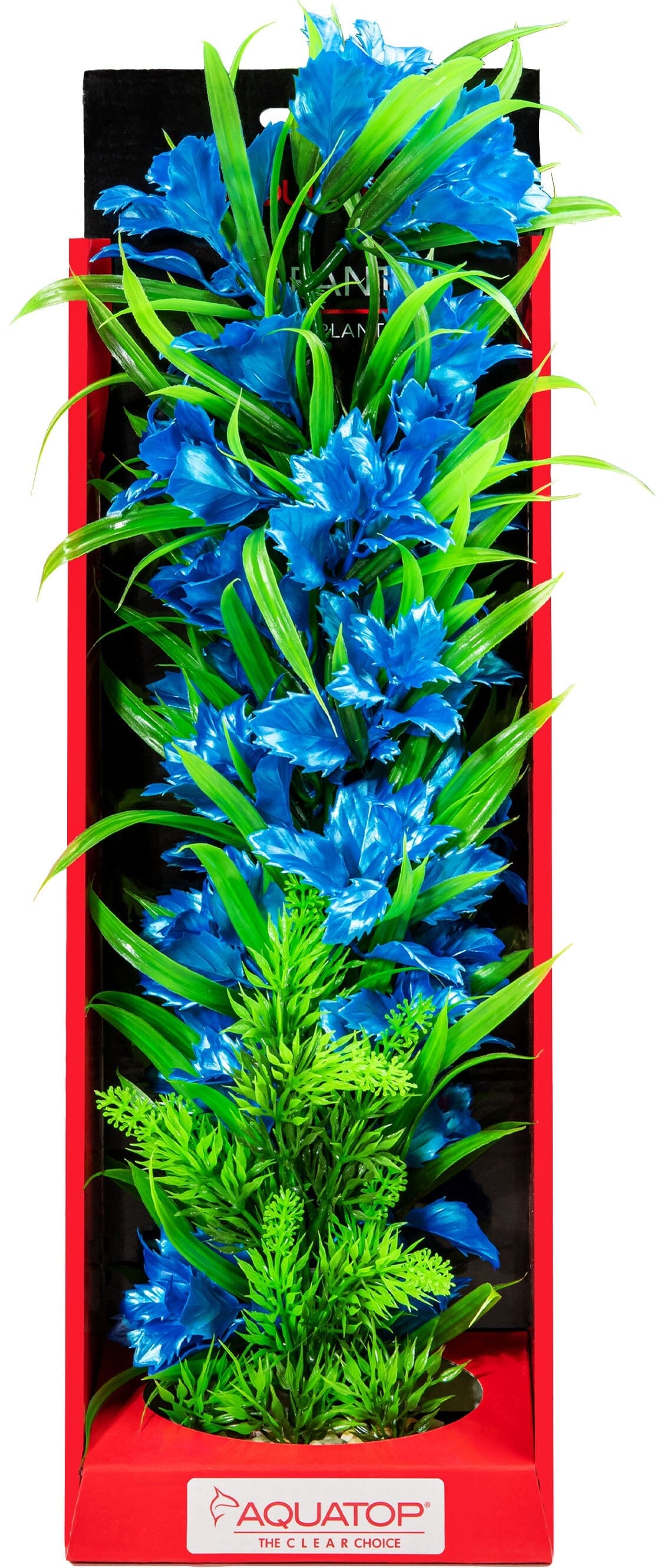 Aquatop Vibrant Passion Plant Boxed Plastic Aquarium Plant - Blue - 16  