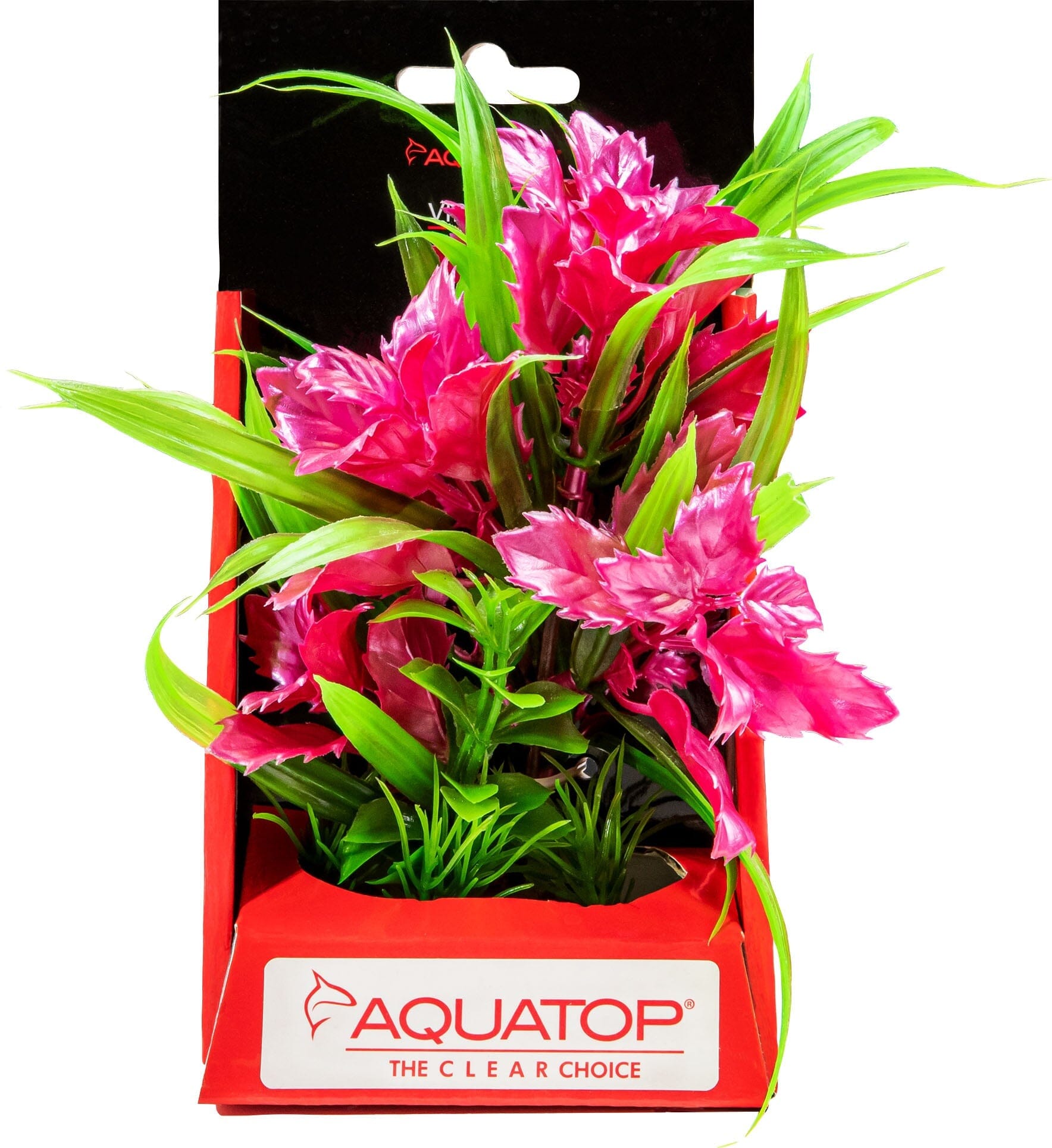 Aquatop Vibrant Passion Plant Boxed Plastic Aquarium Plant - Rose - 6  