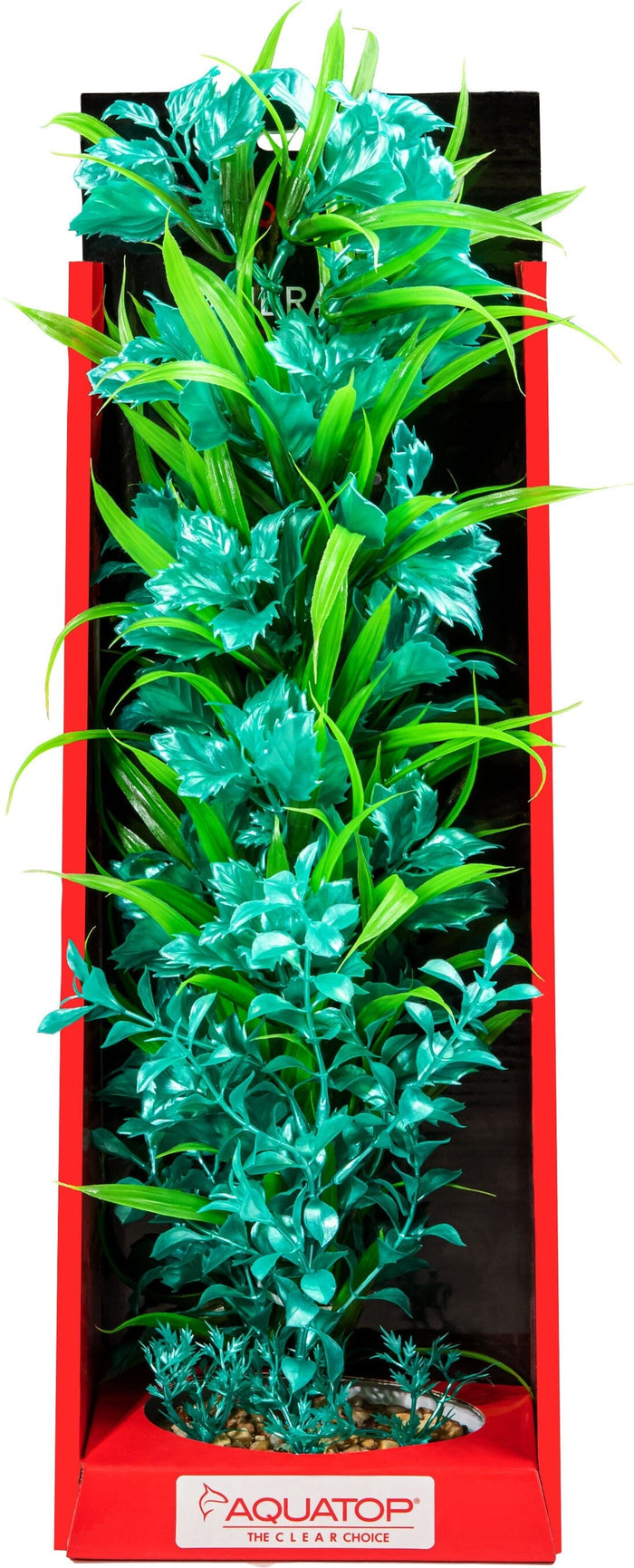 Aquatop Vibrant Passion Plant Boxed Plastic Aquarium Plant - Turquoise - 16