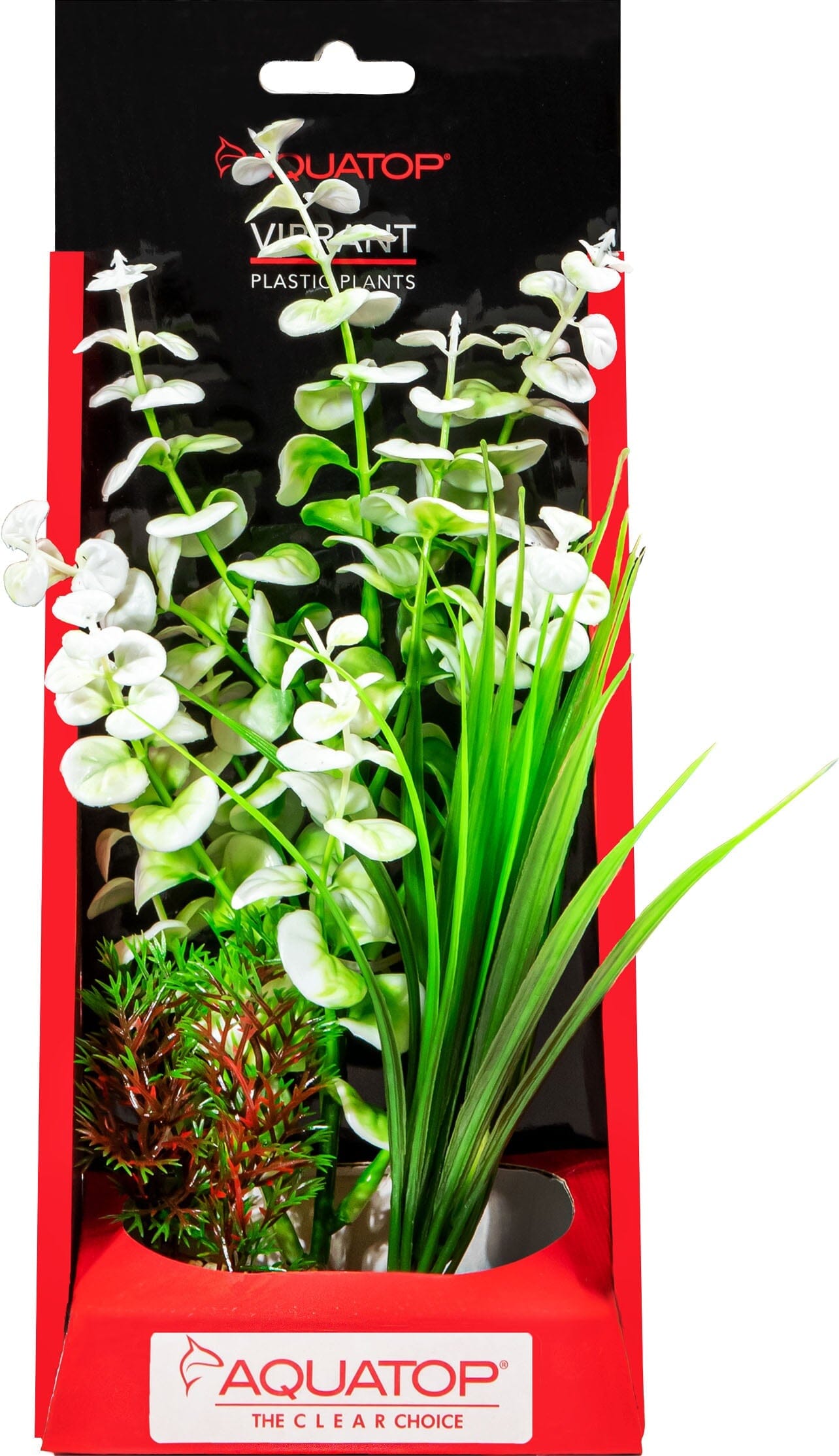 Aquatop Vibrant Wild Plant Boxed Plastic Aquarium Plant Decoration - White - 10  