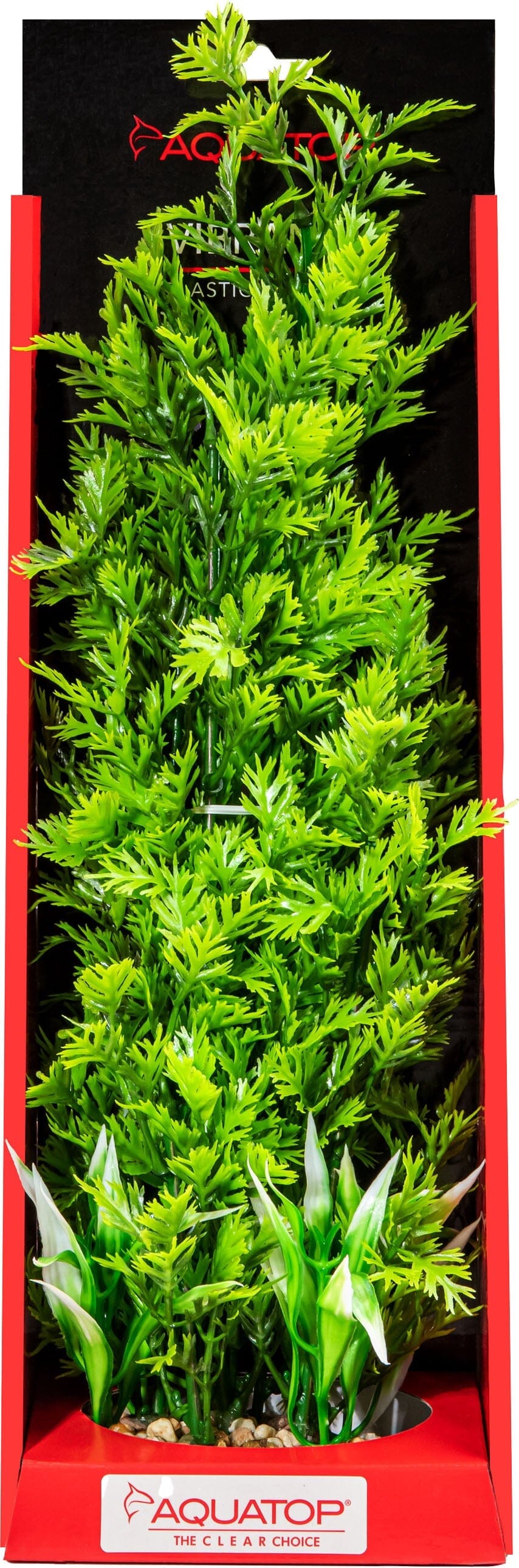 Aquatop Vibrant Wild Plant Boxed Plastic Aquarium Plant - Green - 16  