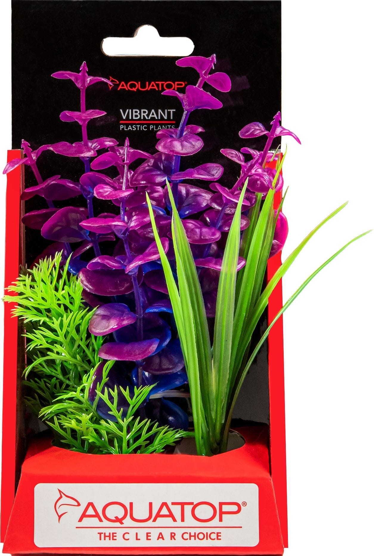 Aquatop Vibrant Wild Plant Boxed Plastic Aquarium Plant - Purpleberry - 6  