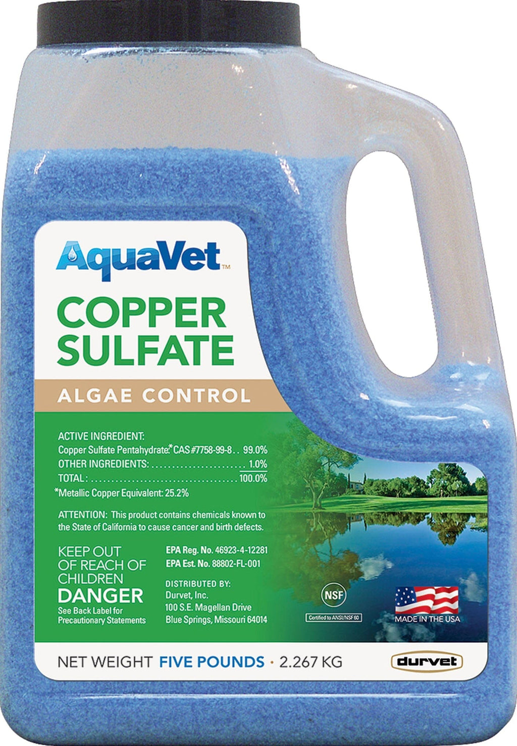 Aquavet Copper Sulfate Algae Control Pond Water Treatment - 5 Lbs  