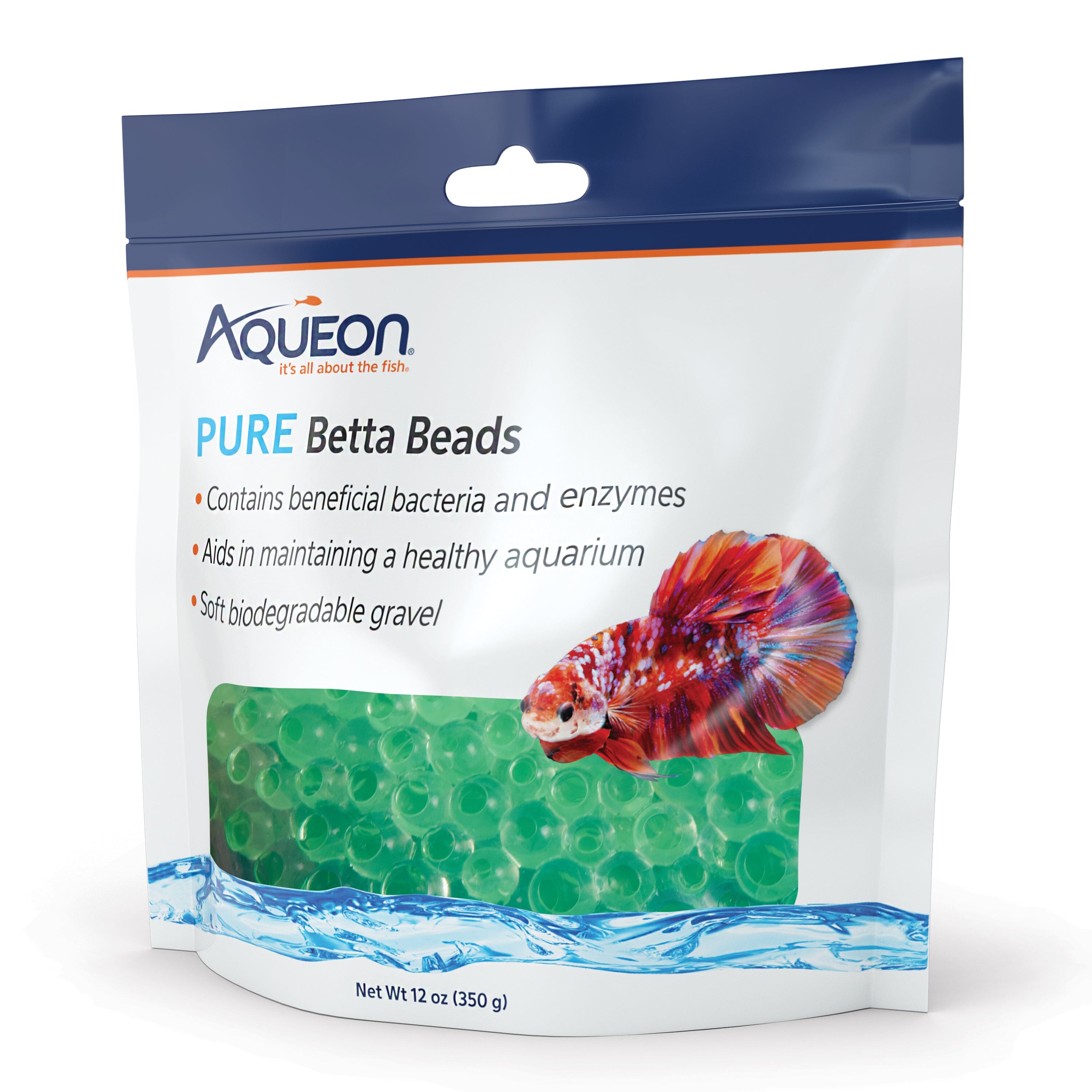 Aqueon Betta Beads - Green - One Pouch  