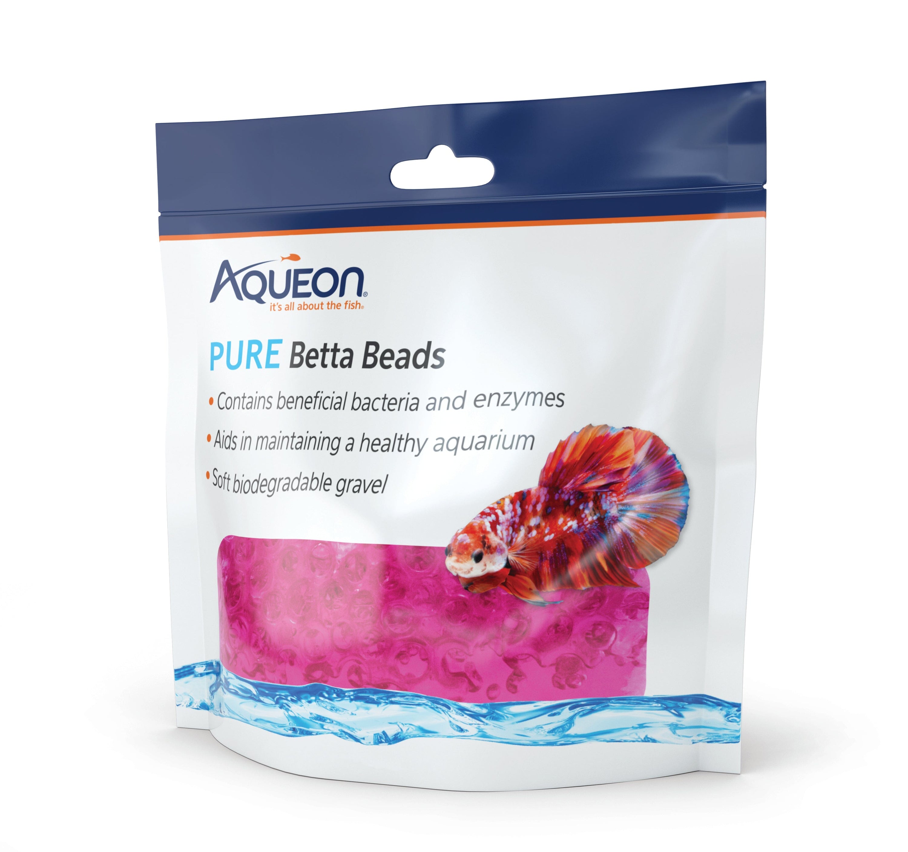 Aqueon Betta Beads - Pink - One Pouch  