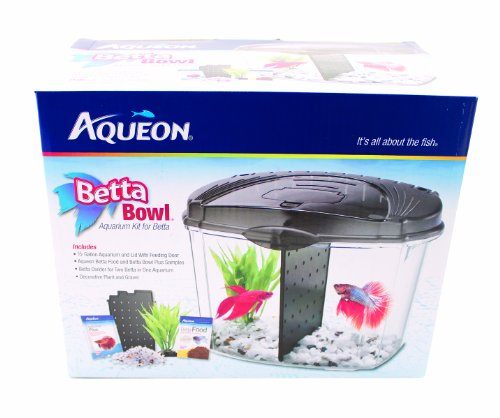 Aqueon Betta Bowl Aquarium Kit - Black - 0.5 gal  