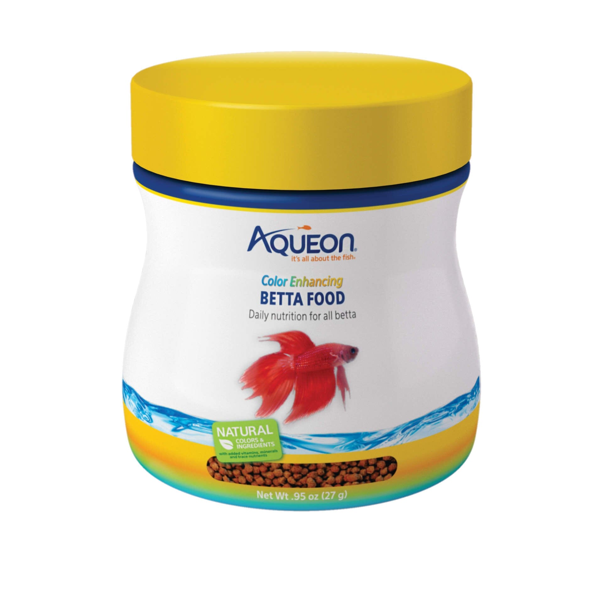 Aqueon Betta Food Color Enhancing - Floating Pellet, .95 Oz  