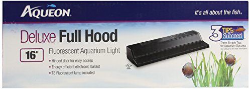 Aqueon Deluxe Full Fluorescent Hood - Black - 16