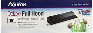 Aqueon Deluxe Full Fluorescent Hood - Black - 16" x 8"