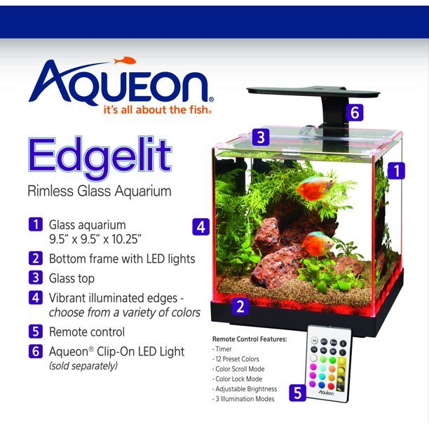 Aqueon Edgelit Cube Aquarium - 3 gal  