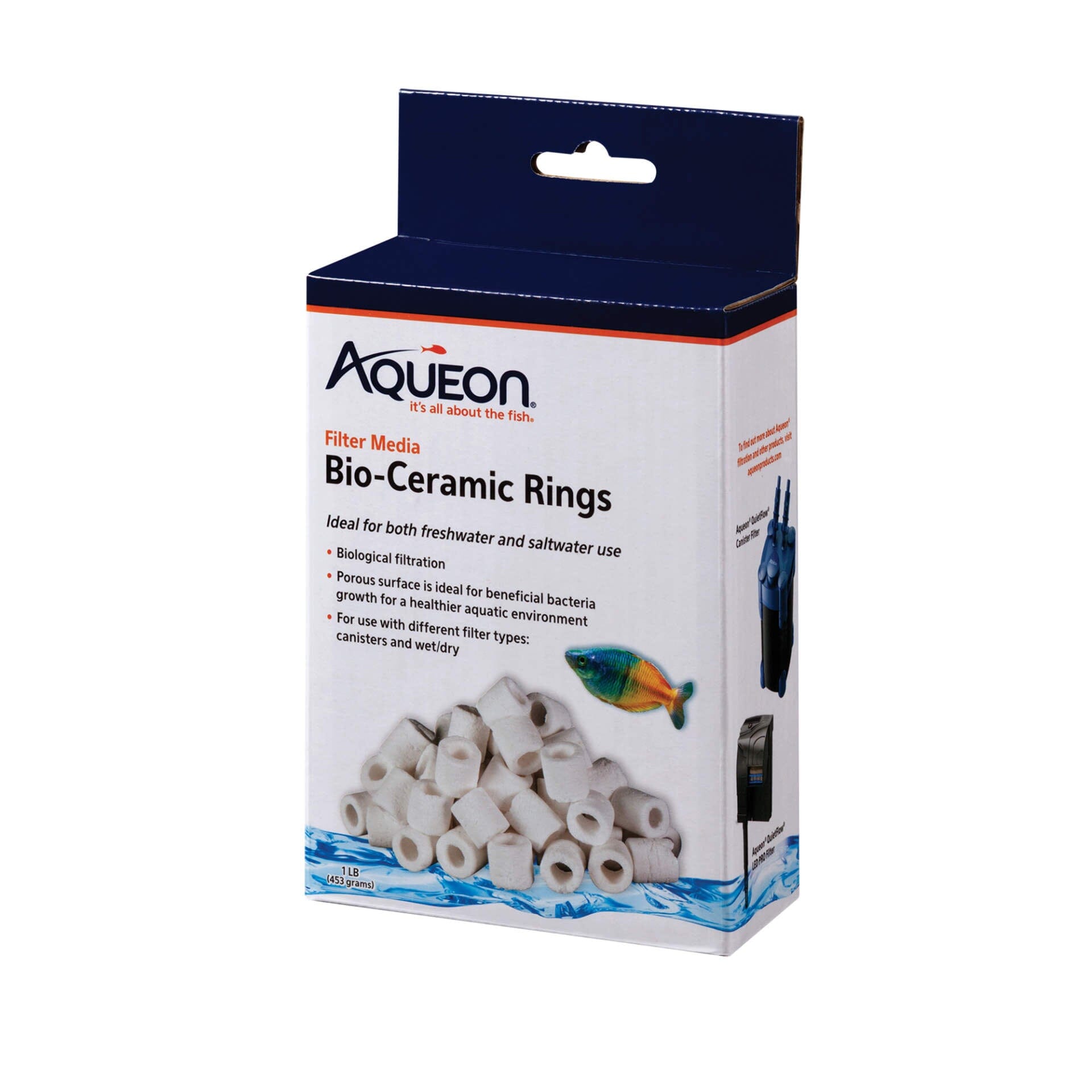 Aqueon Filter Media Bio-Ceramic Rings - 1 lb  