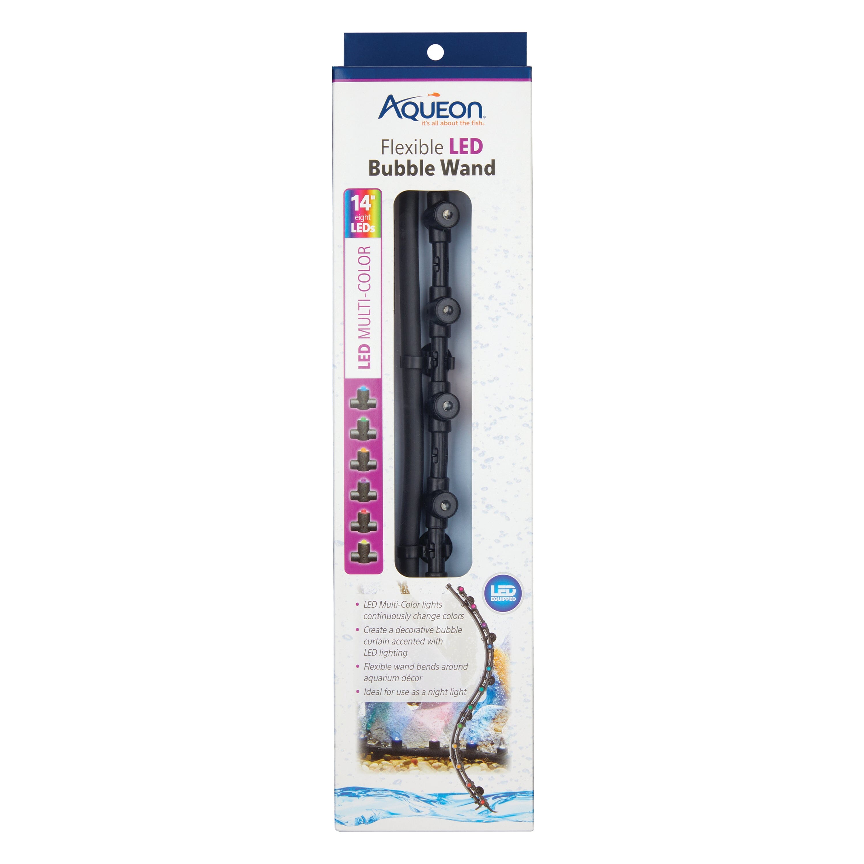 Aqueon Flexible LED Bubble Wand Multi Color - 14 in  