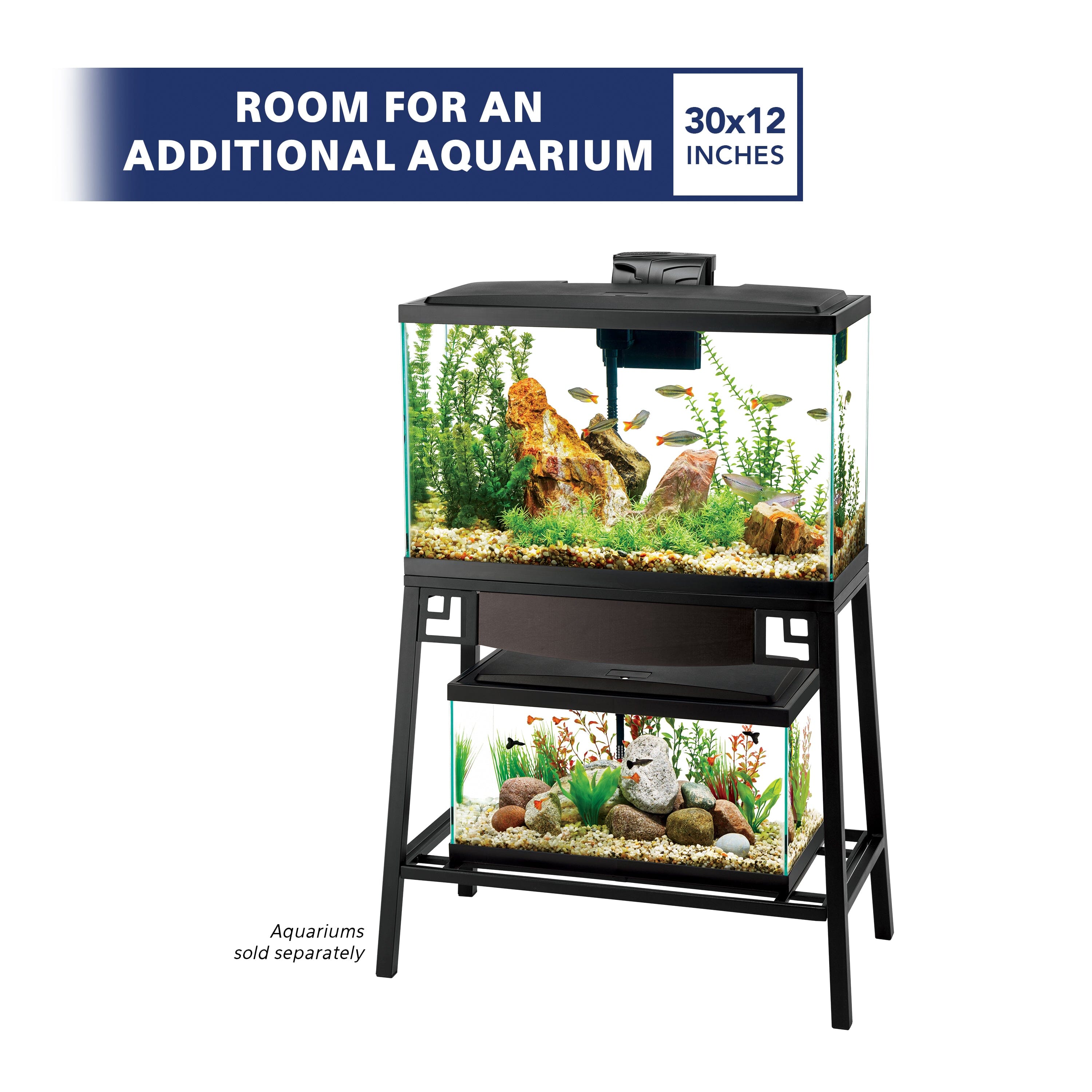 Aqueon Forge Metal Aquarium Stands - Black/Brown - 30 X 12 in  