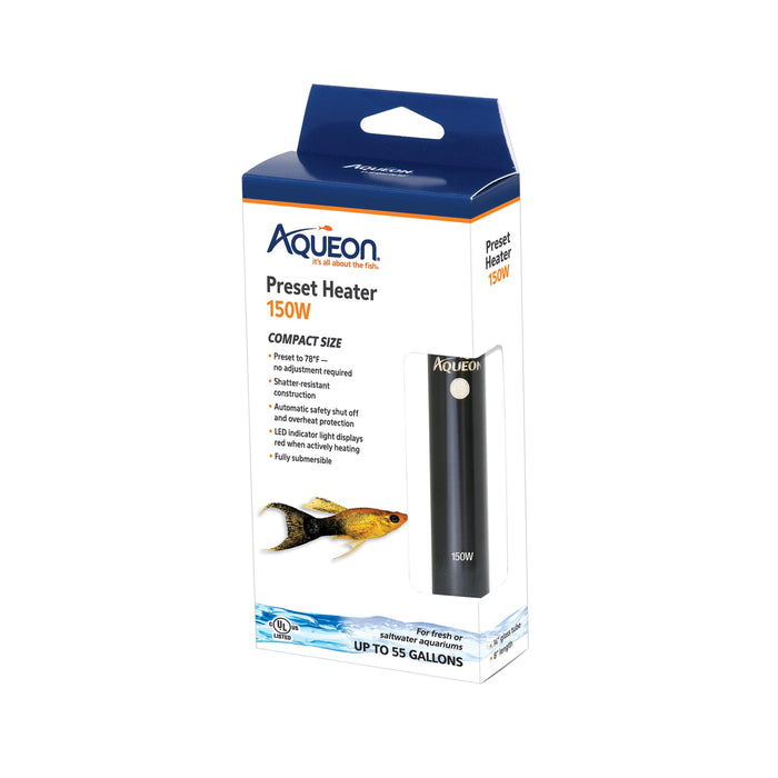 Aqueon Preset Aquarium Heater - Black - 150 W