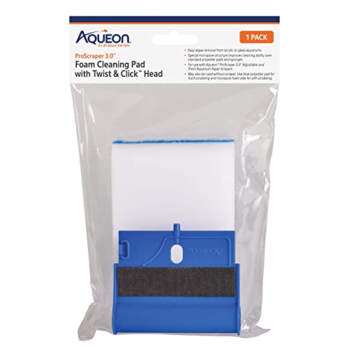 Aqueon ProScraper 3.0 - Foam Cleaning Pad and Twist & Click Head  