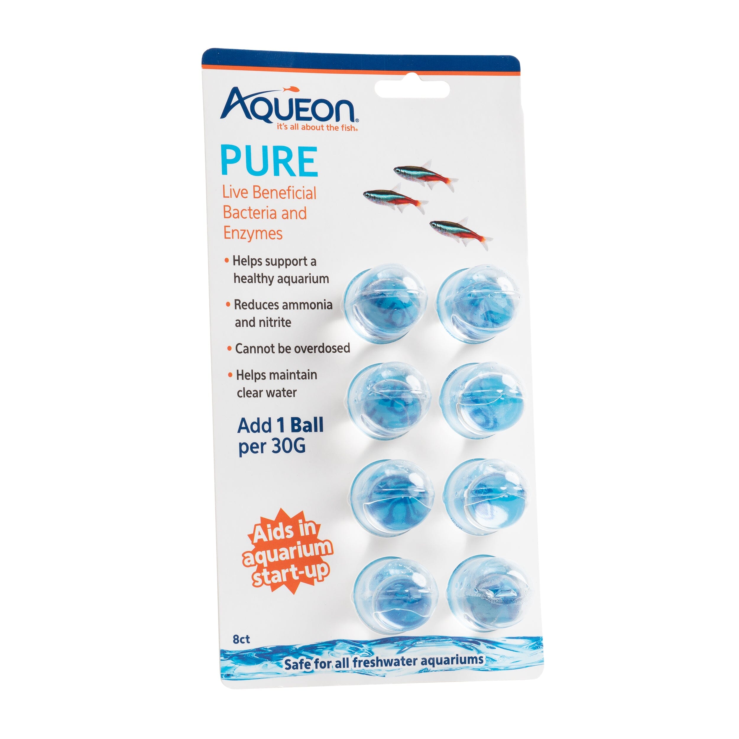 Aqueon Pure Bacteria Supplement 8 Pack - 6 Count - 30 gal  