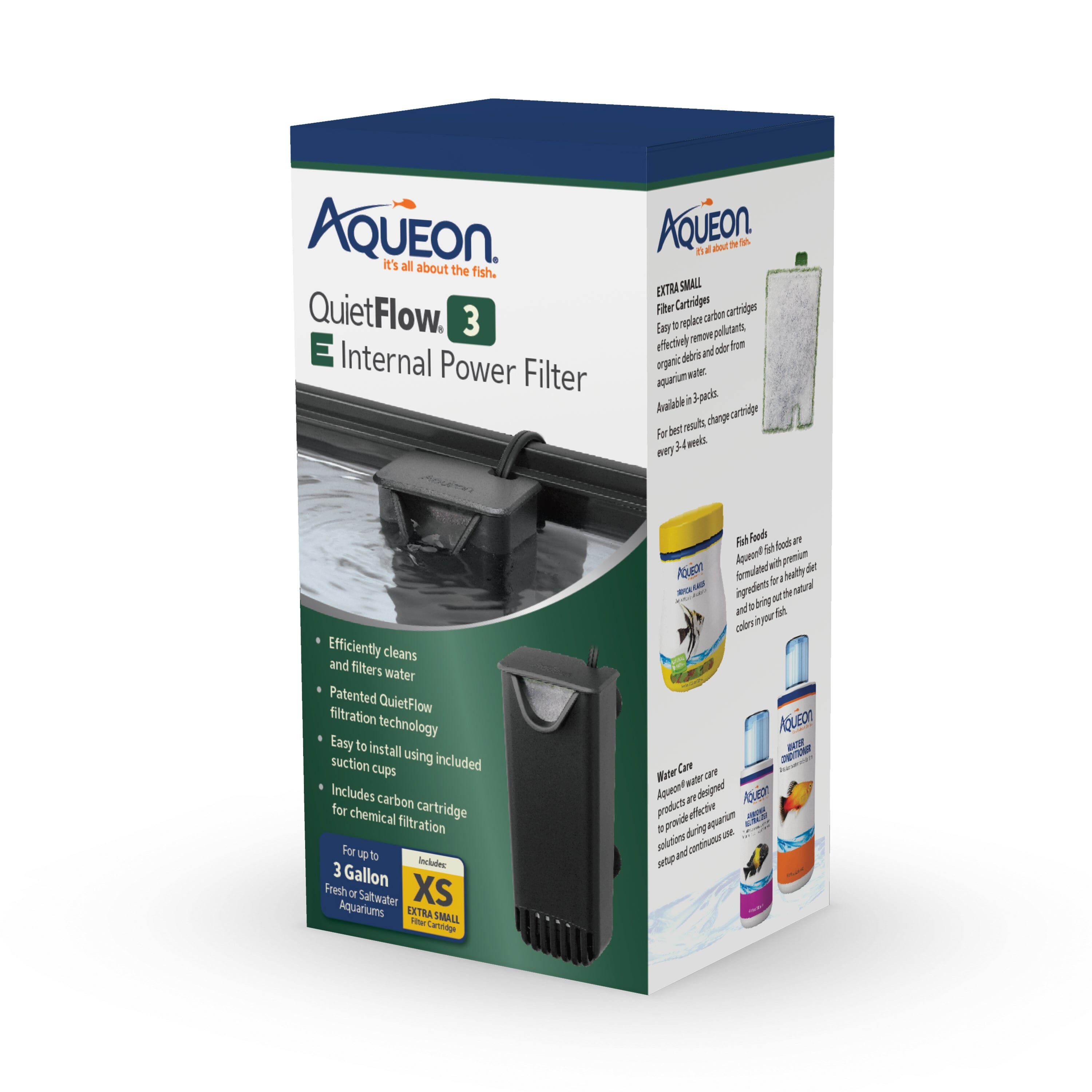 Aqueon QuietFlow E Internal Power Filter - Extra SMall - 3 gal  