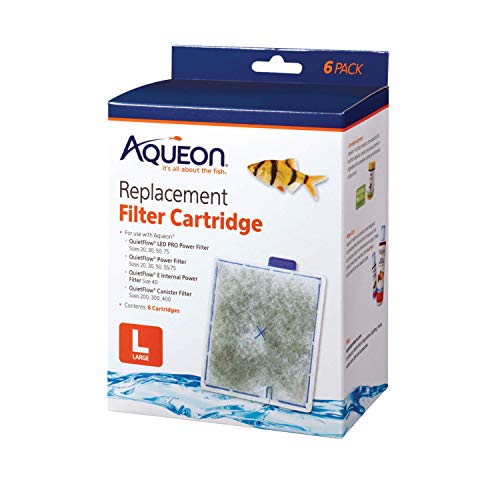 Aqueon Replacement Filter Cartridge For QuietFlow 20, 30, 50, 55, 75 - Large - 6 pk