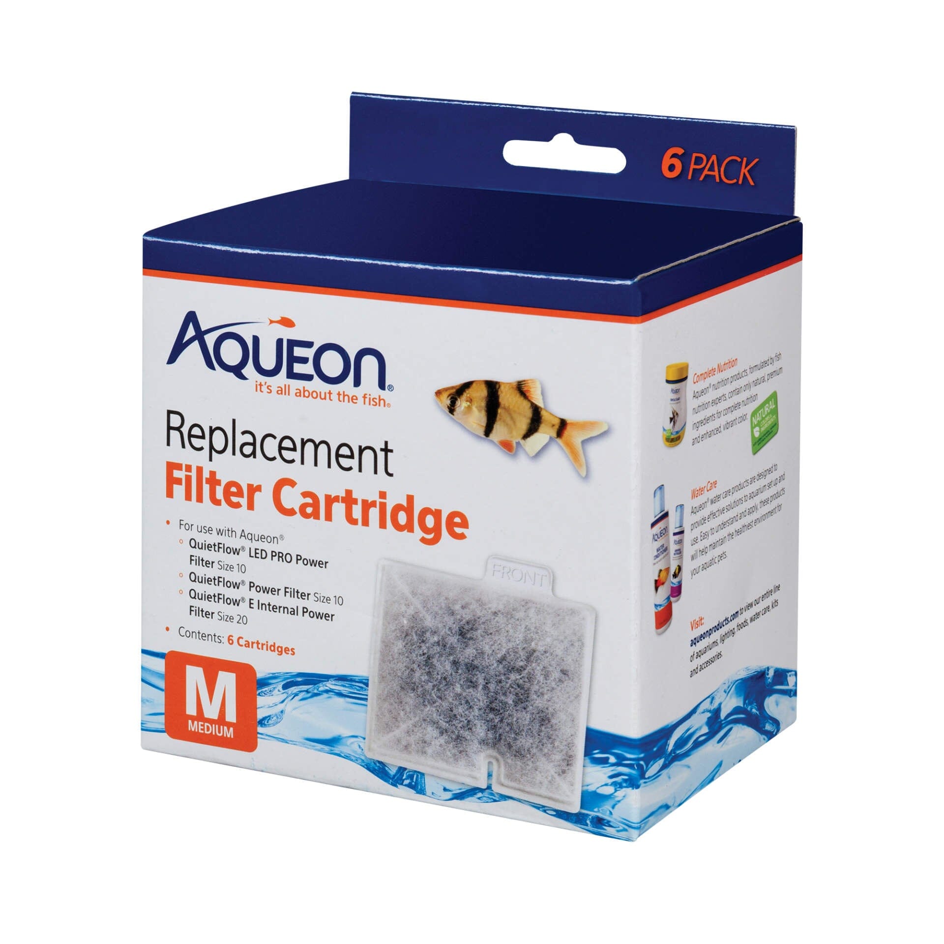 Aqueon Replacement Filter Cartridges - Medium - 6 Pack  