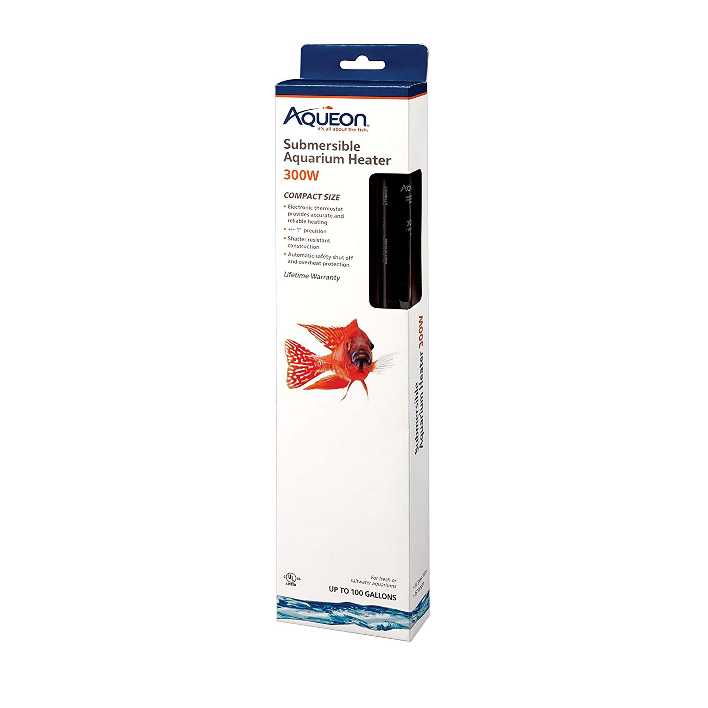 Aqueon Submersible Aquarium Heater - Up To 100 gal - 300 W  