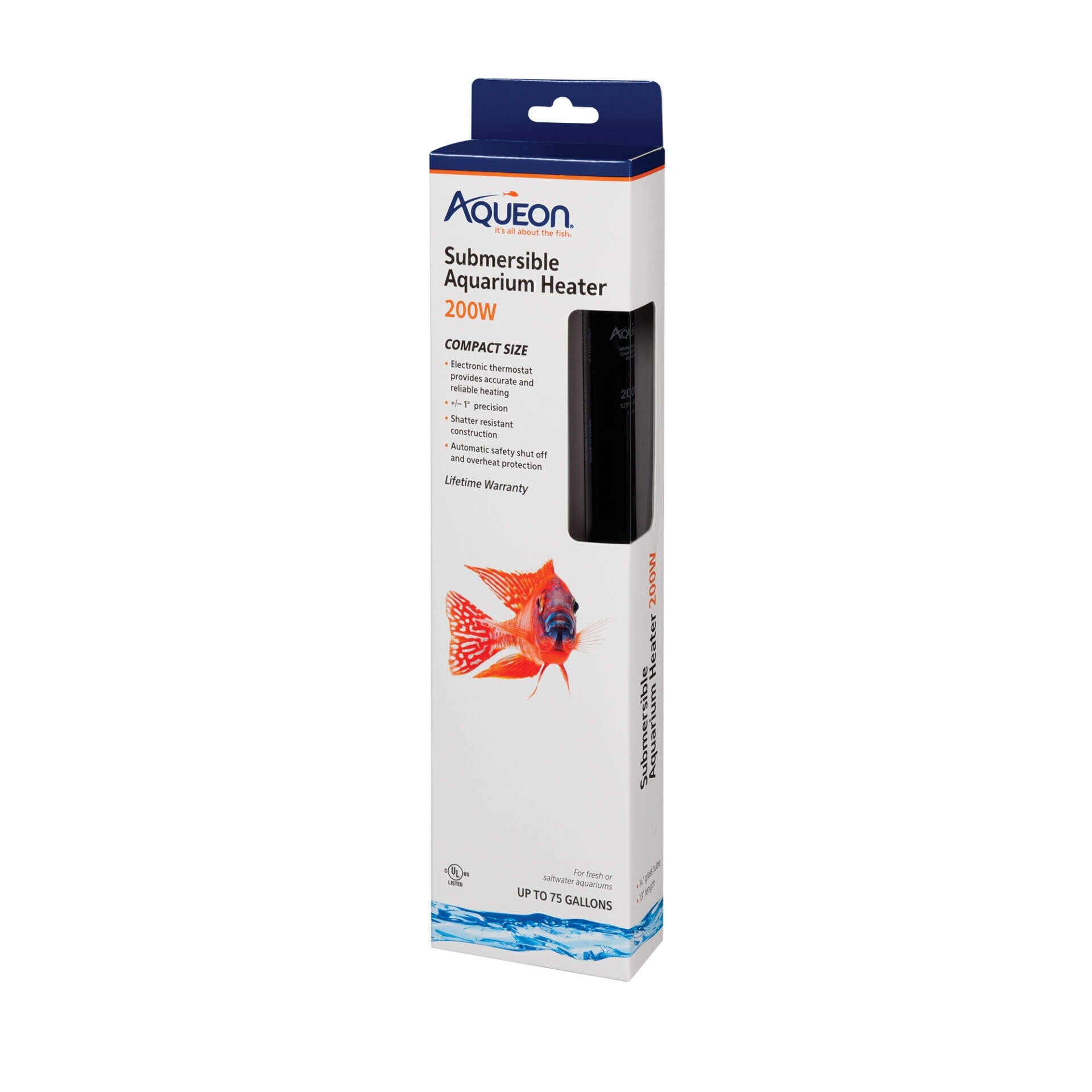 Aqueon Submersible Aquarium Heater - Up To 75 gal - 200 W  