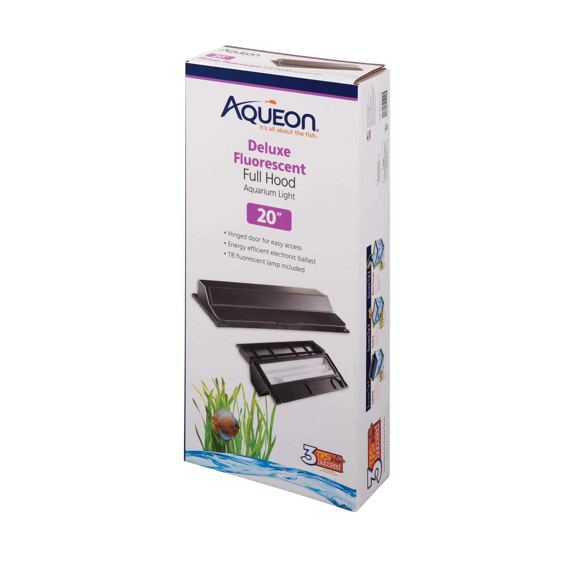 Aqueon T8 Fluorescent Deluxe Full Hoods - Black - 20 in  