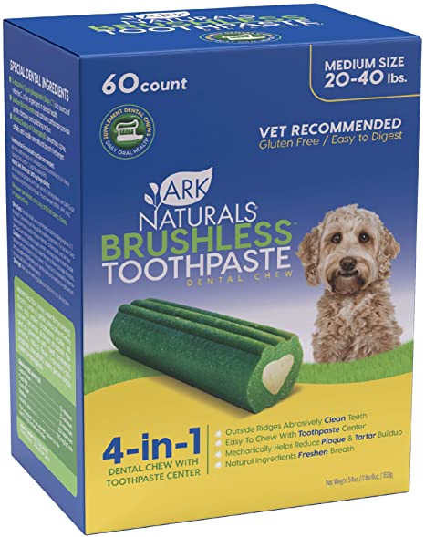 Ark Natural's Breathless Toothpaste Singles Small/Medium Cat and Dog Dental Care - 60 ct Counter Display  