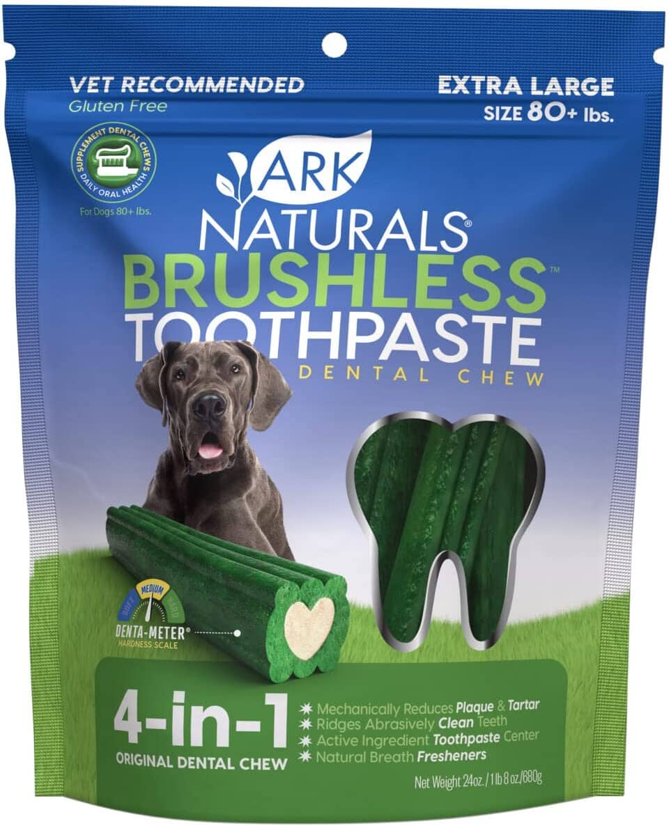 Ark Naturals Brushless Toothpaste Dental Dog Chews - Extra Large - 24 Oz  