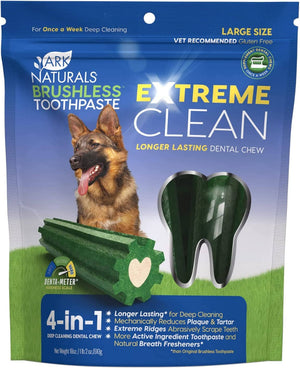Ark Naturals Brushless Toothpaste Extreme Clean Dental Dog Chews - Large - 18 Oz