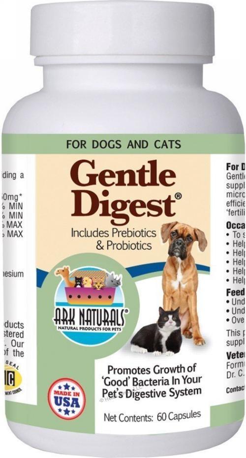 Ark Natural's Gentle Digest Cat and Dog Supplements - 60 Capsule Bottle  