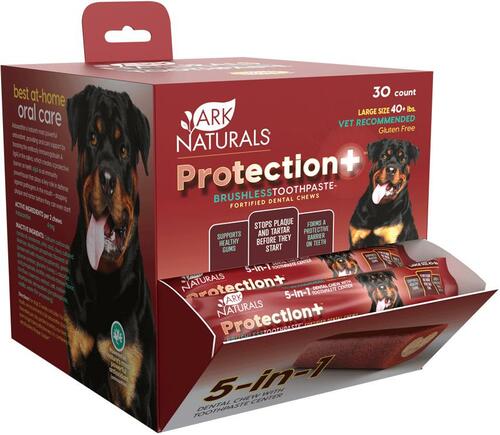 Ark Natural's Protection+ Brushless Toothpaste Singles Medium Cat and Dog Dental Care - 45 ct Counter Display  