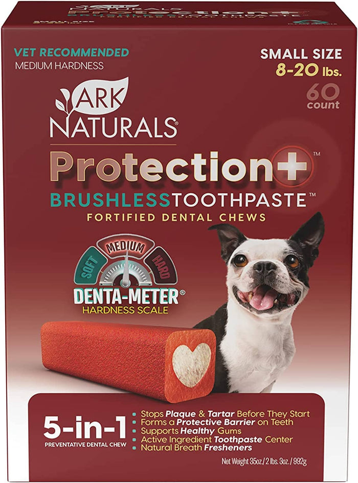 Ark Naturals Protection+ Brushless Toothpaste Value Pack Dental Dog Chews - Small - 60 ...