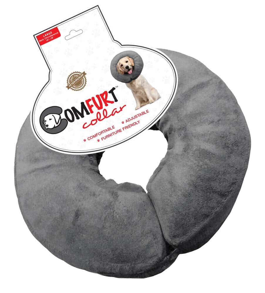 Arlee Pet Products Poly Filled Adjustable E-Collar - Charcoal - Large  