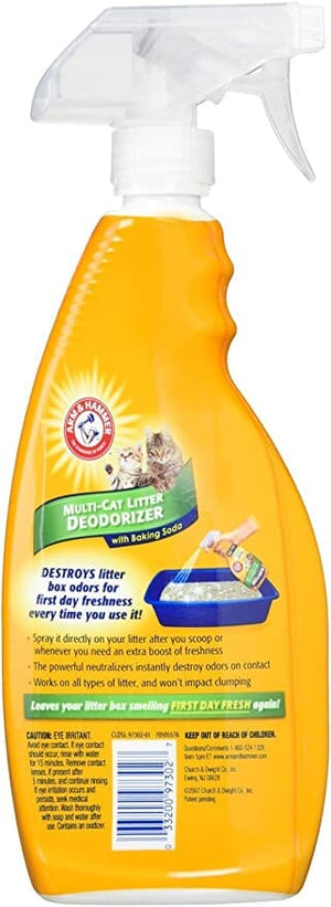 Arm & Hammer Cat Litter Deodorizing Spray Rtu - Baking Soda - 21 Oz - 8 Pack