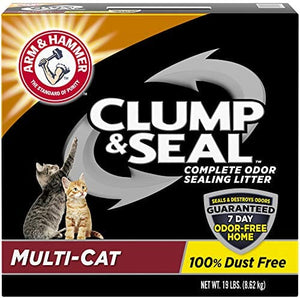 Arm & Hammer Clump & Seal Multi-Cat Cat Litter - Fresh Scent - 19 Lbs - 2 Pack