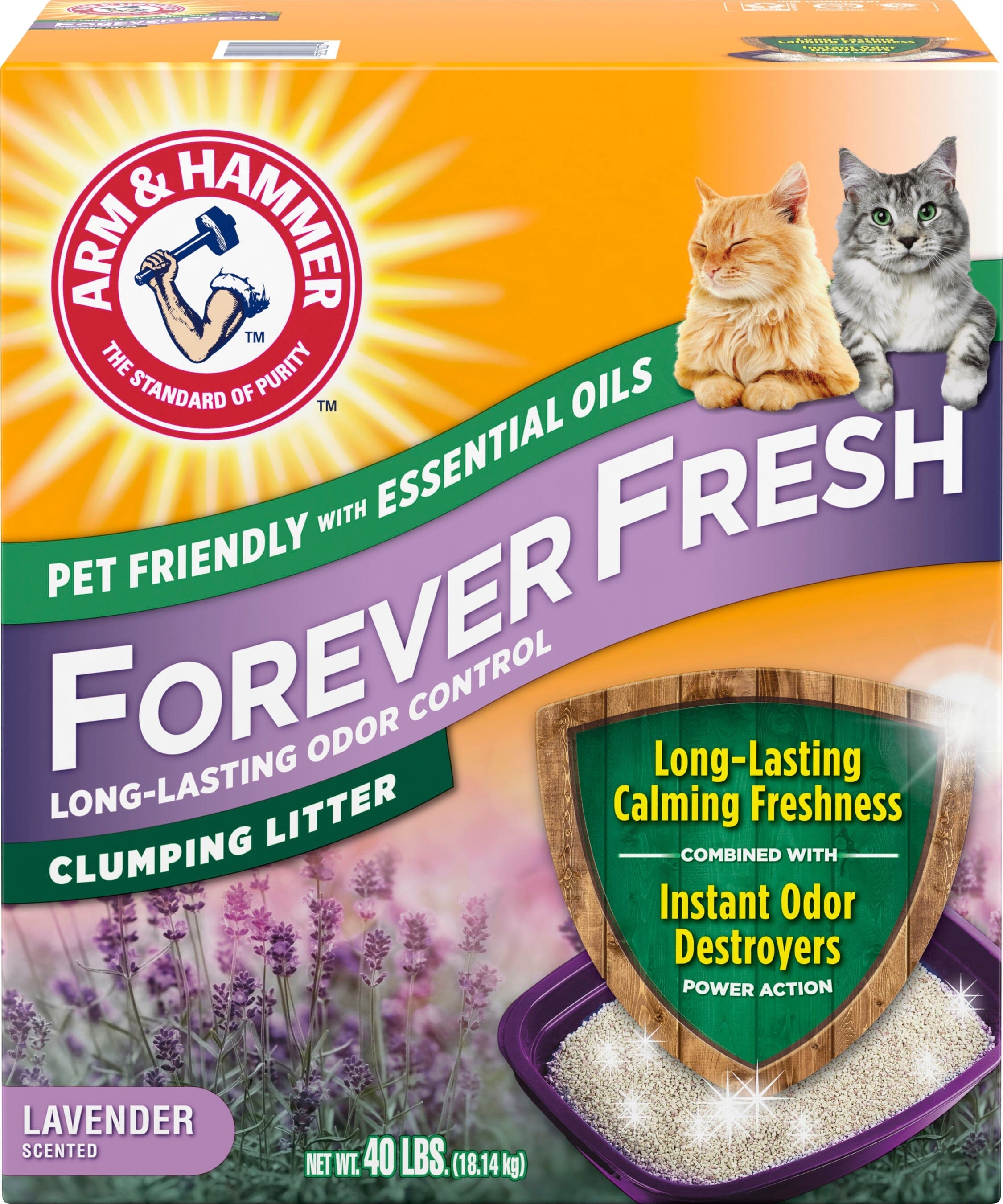 Arm & Hammer Forever Fresh Clump Cat Litter - Lavender - 40 Lbs  