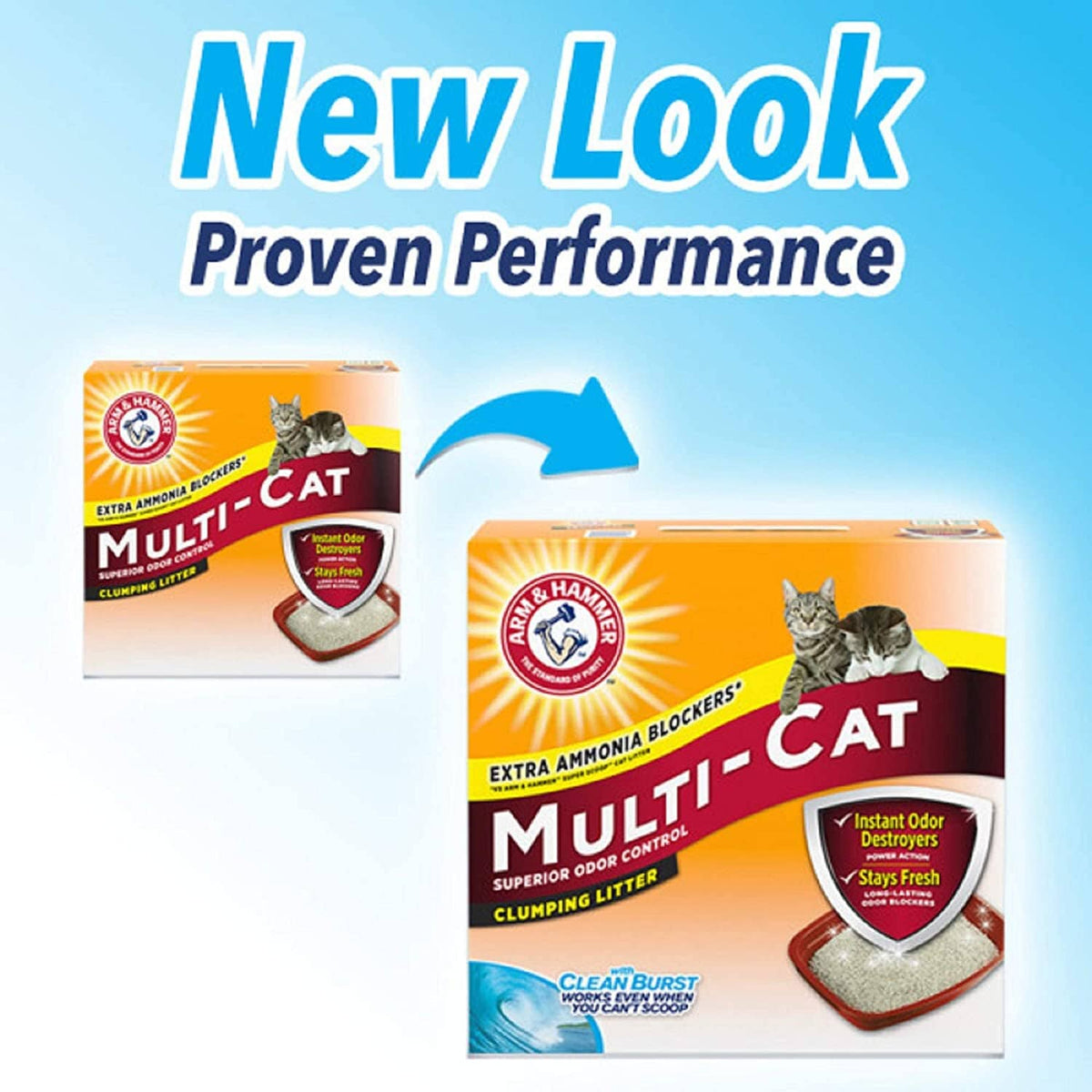 Arm & Hammer Multi-Cat Superior Odor Control Clumping Cat Litter - 40lb Bag With Clean Burst Scent - New
