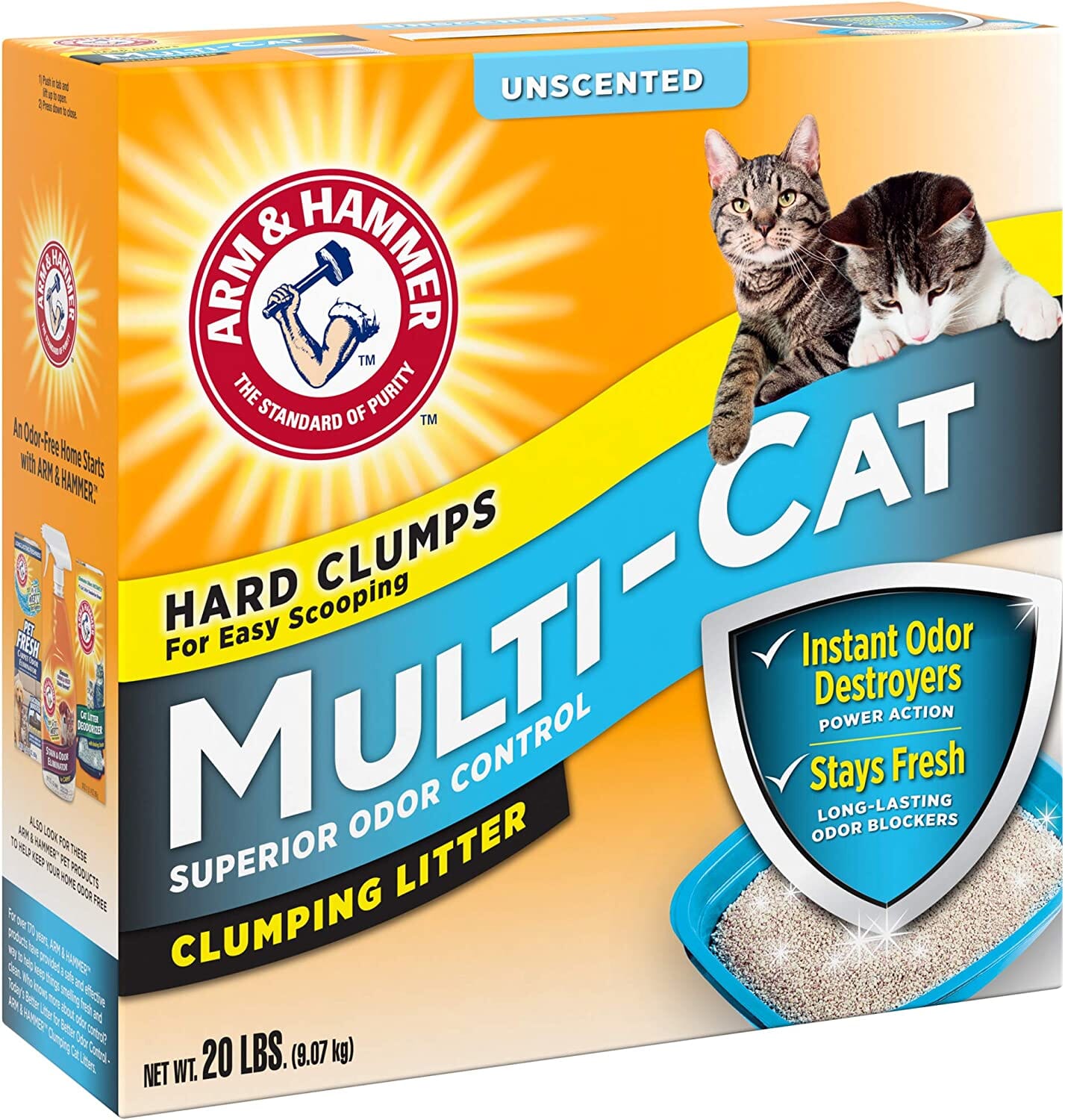 Arm & Hammer Multi-Cat Clumping Cat Litter - Unscented - 20 Lbs - 2 Pack  