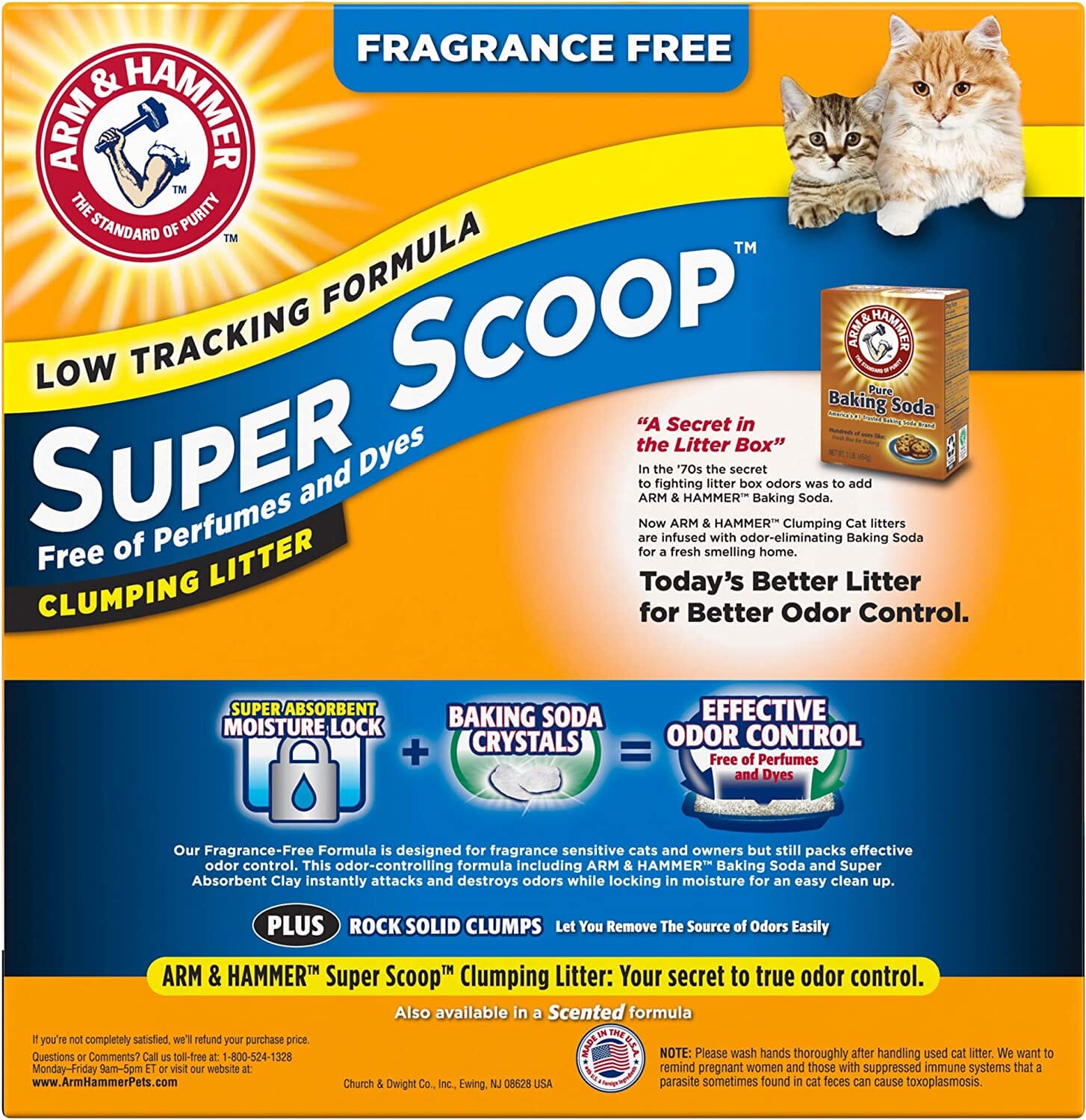 Arm & Hammer Super Scoop Clumping Cat Litter - Fragrance Free - 14 Lbs - 3 Pack  