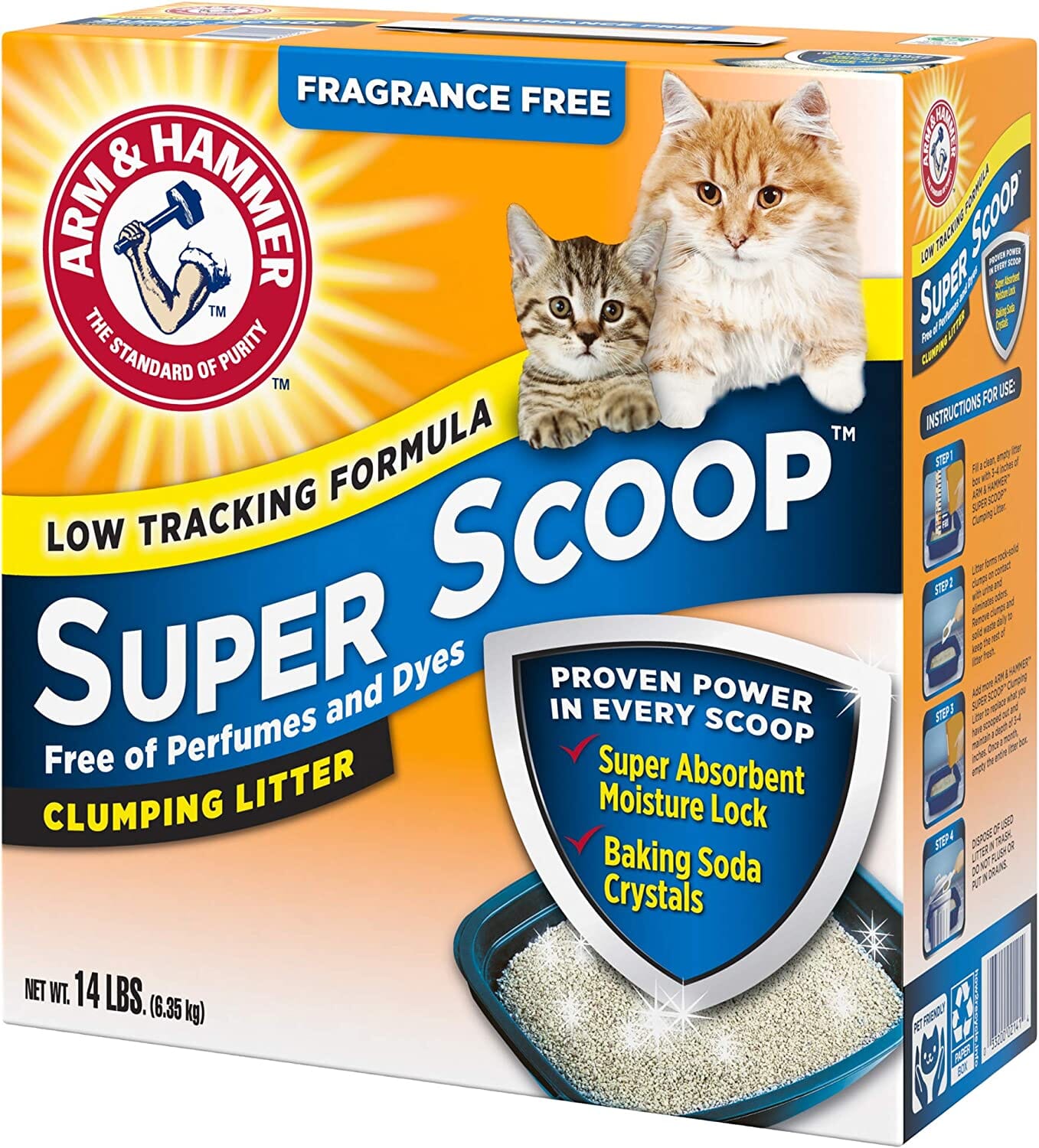 Arm & Hammer Super Scoop Clumping Cat Litter - Fragrance Free - 14 Lbs - 3 Pack  